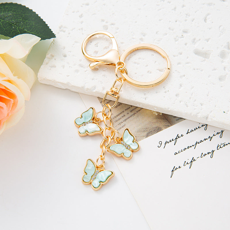 Butterfly Keychain Set Crystal Bag Charm Accessory