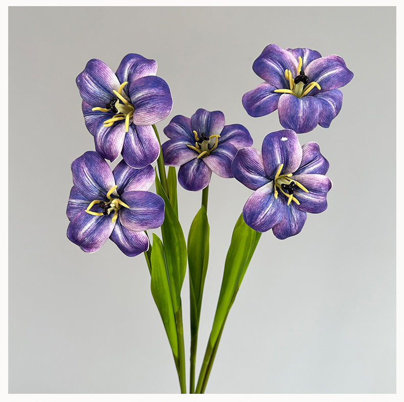 PU Faux Tulip Flower Stem Artificial Floral Home Decor