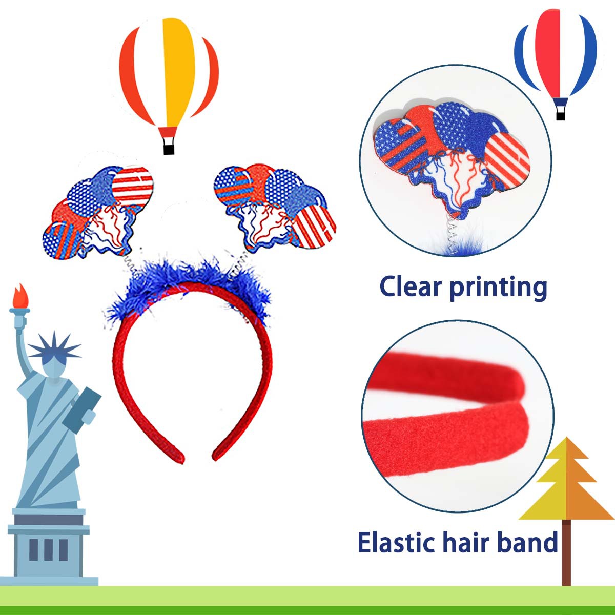 4th of July Patriotic Headband USA Flag Party Hairband