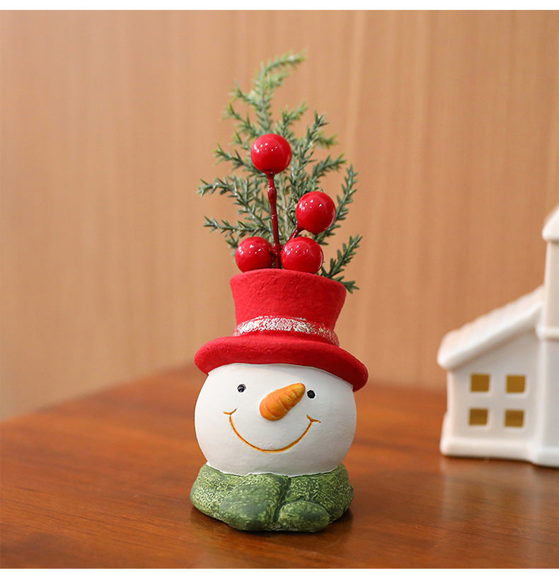 Foam Cement Christmas Character Planter Holiday Tabletop Decor