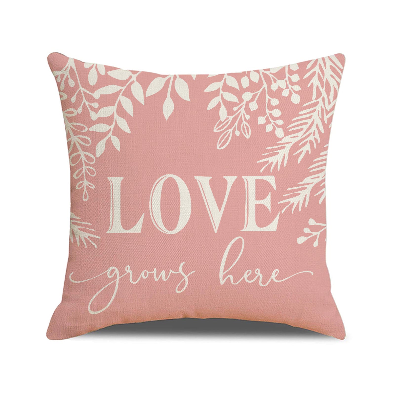 Valentine Pillow Covers Linen Love Print Decorative