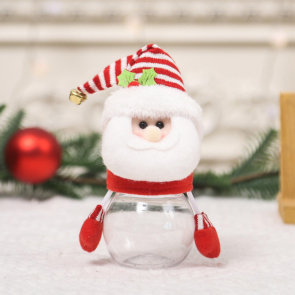 Christmas Candy Jar Figurine Holiday Tabletop Decoration
