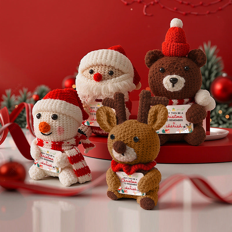 Handmade Crochet Christmas Dolls Santa Snowman Bear Reindeer