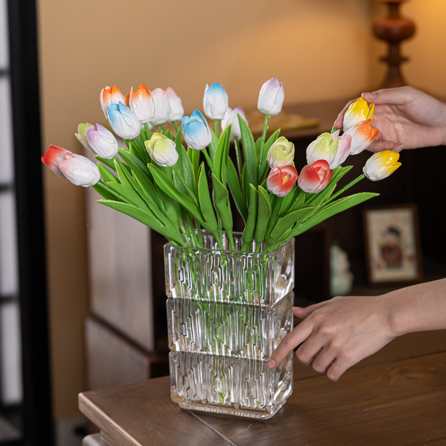 Handcrafted Ceramic Tulip Bloom Floral Stem Home Decor