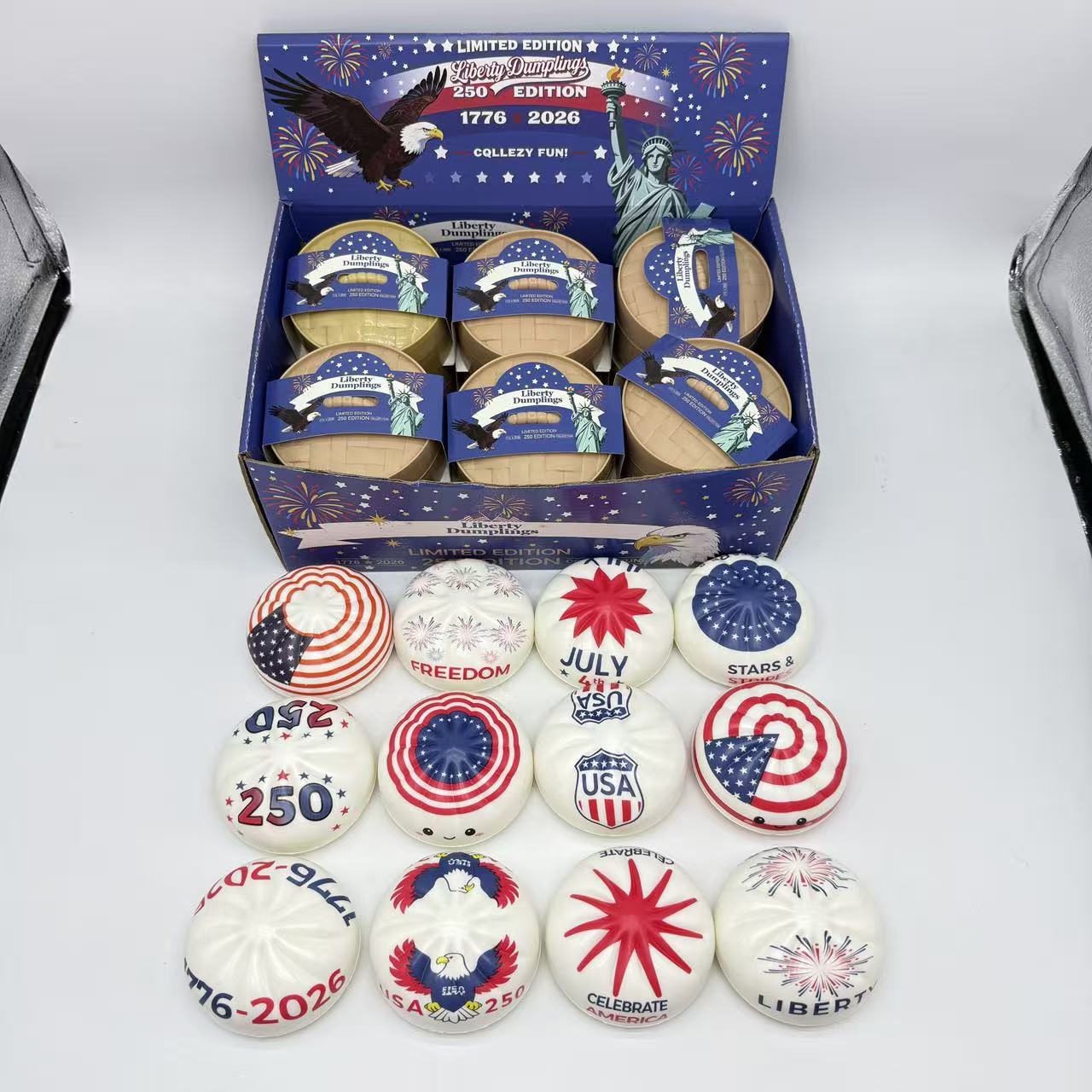 4th of July Dumpling Squishy USA Theme Gift Box