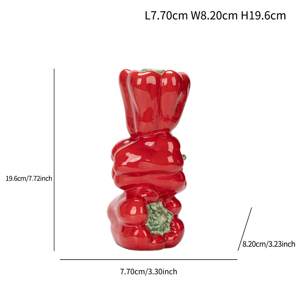 Ceramic Fruit Stack Vase Decorative Tabletop Centerpiece