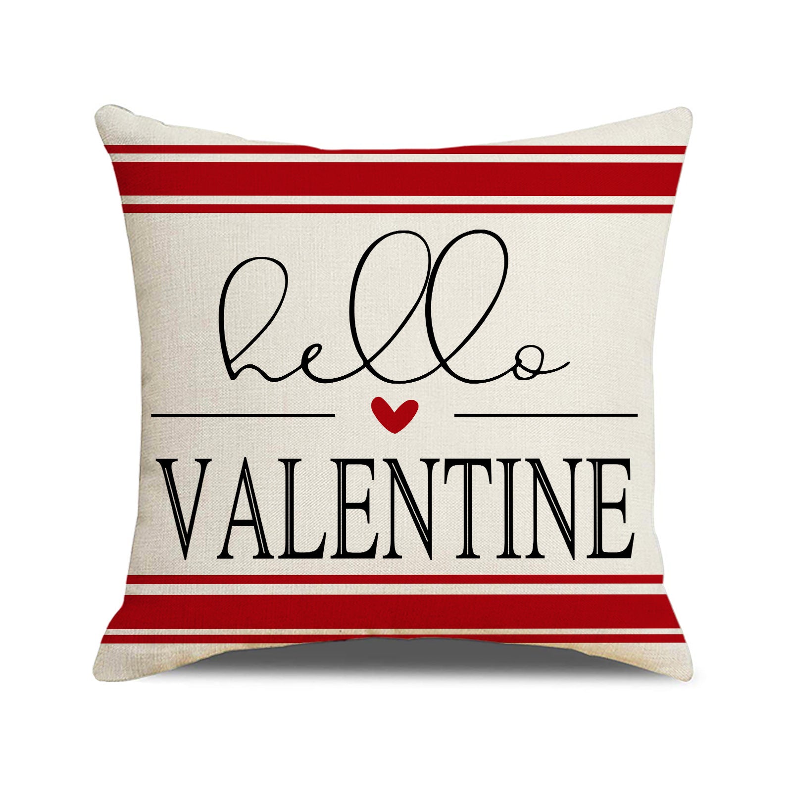 Valentine Pillow Covers Linen Love Print Decorative