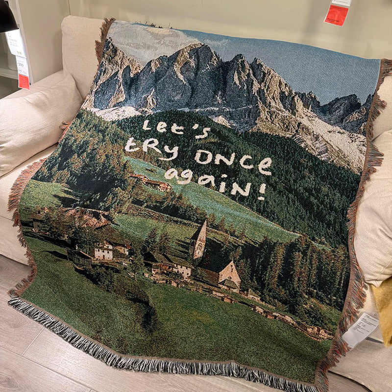 Woven Throw Blanket Tapestry Couch Throw Home Decor