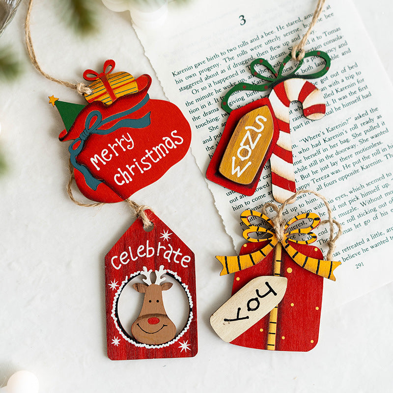 Christmas Wooden Ornament Hanging Decor Holiday Tree Decoration