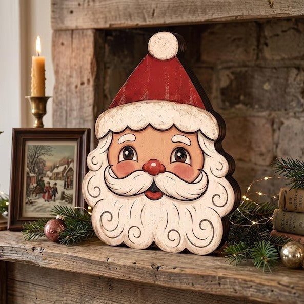 Christmas Wooden Tabletop Figurine Holiday Decor Display