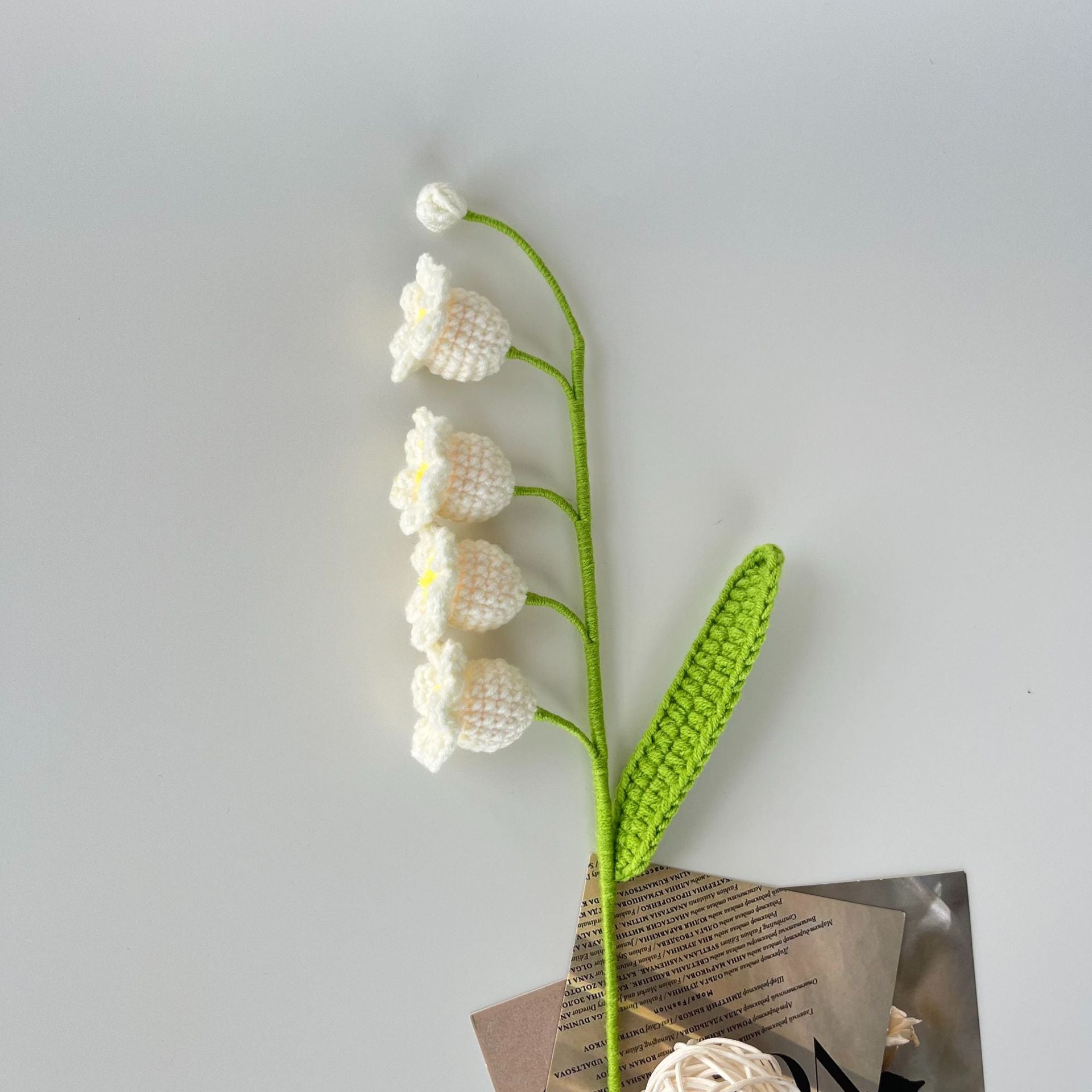 Handmade Crochet Lily of the Valley Stem Floral Decor
