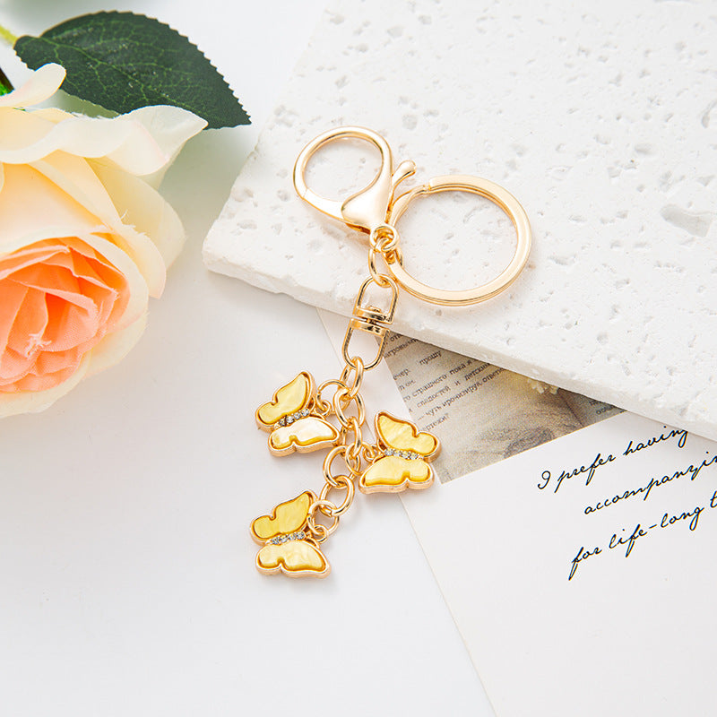 Butterfly Keychain Set Crystal Bag Charm Accessory