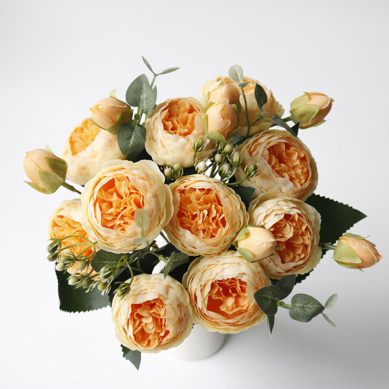 Valentine 5-Head Faux Peony Rose Floral Bouquet Decor