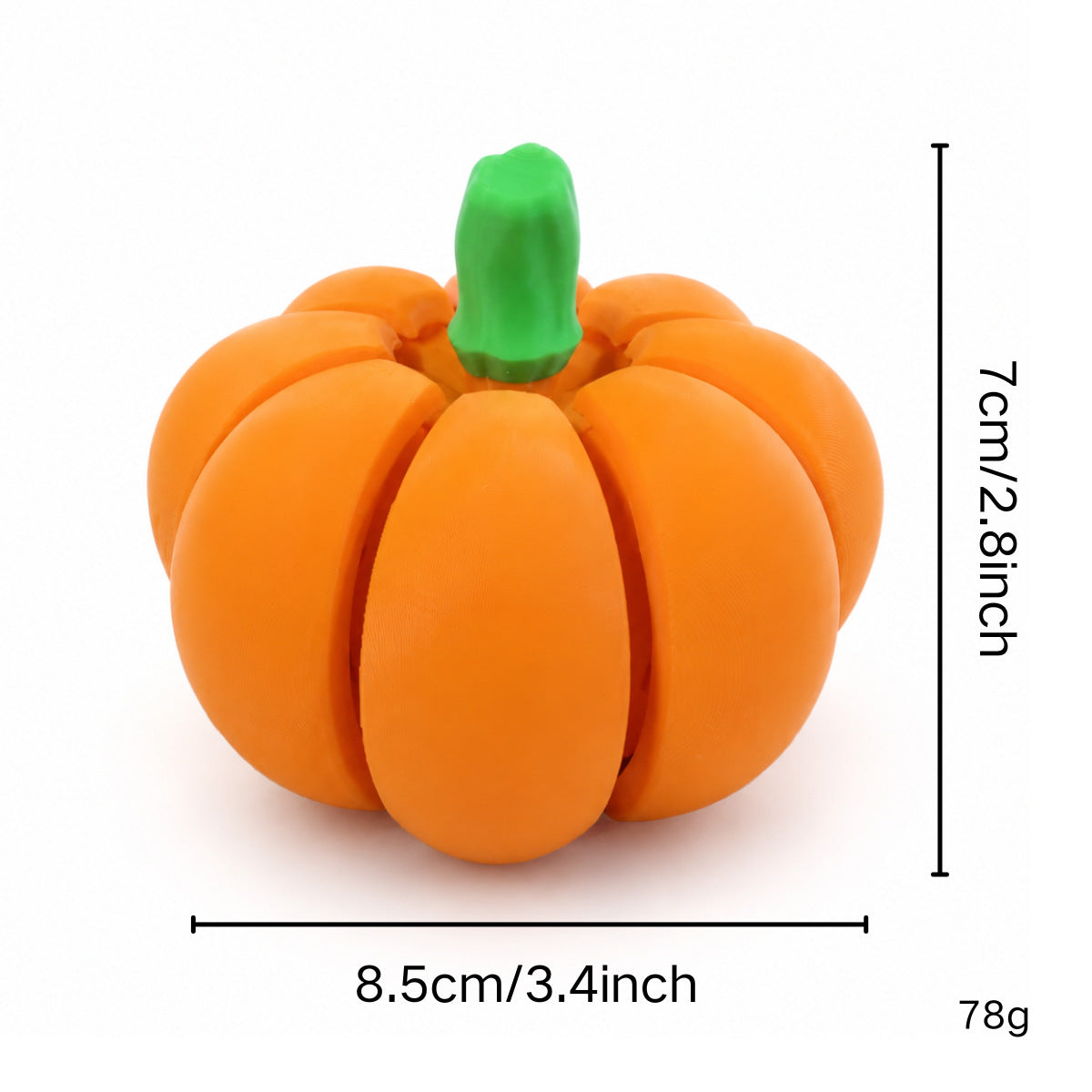3D Printed Pumpkin Halloween Decoration Keychain Fidget Accessory