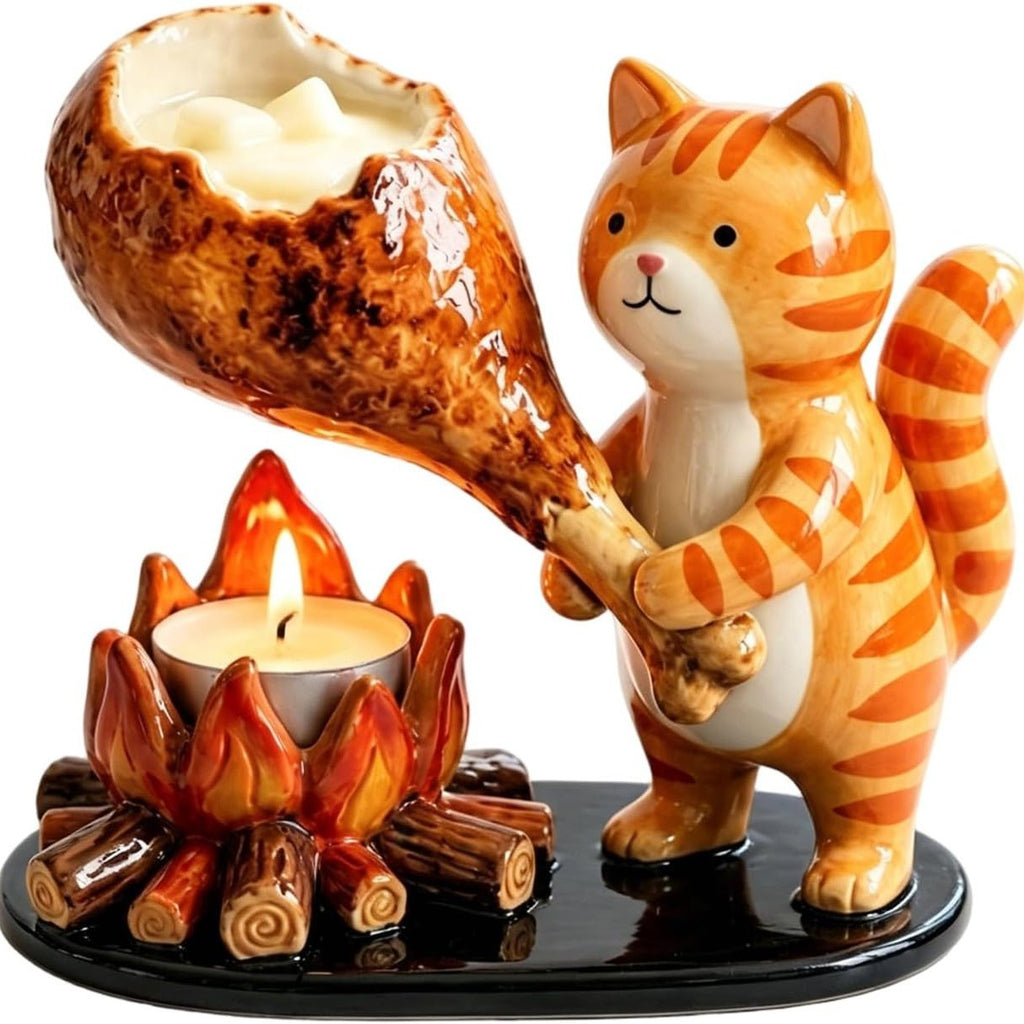 Cute Campfire Animal Tea Light Holder Resin Home Decor