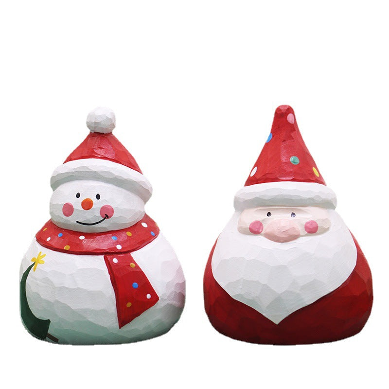 Cute Wood Christmas Figurine Holiday Tabletop Decoration