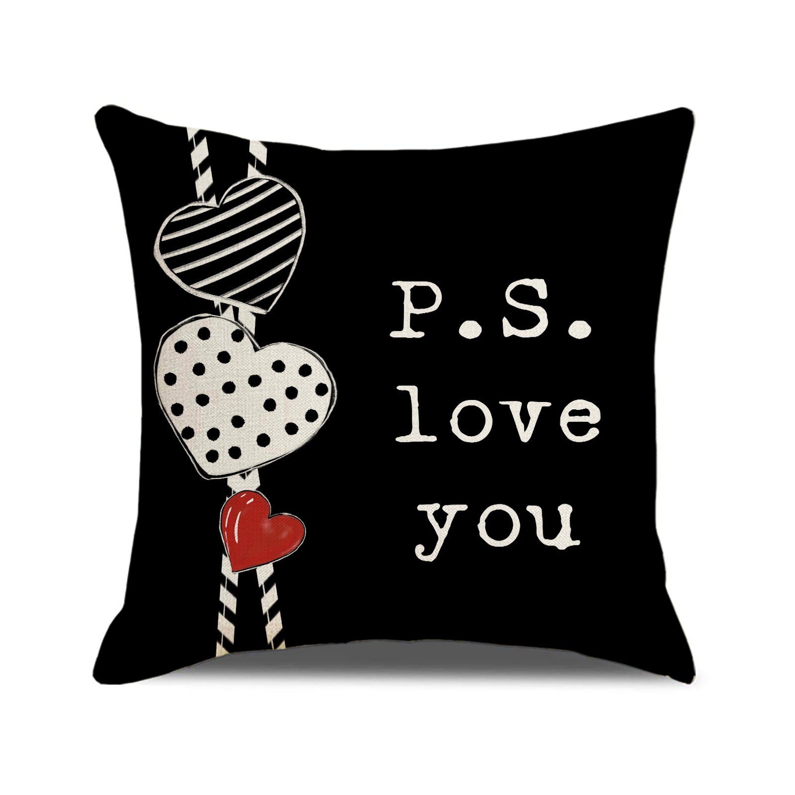 Valentine Red Heart Pillow Covers Set Modern Cozy Home Decor