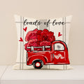 Valentine Gnome Red Truck Love Quote Cushion Cover Set