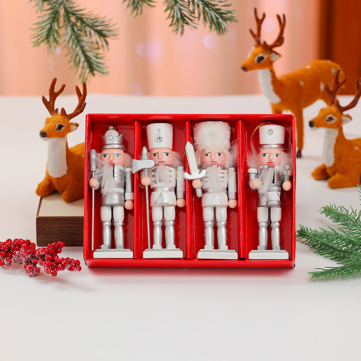 Christmas Nutcracker Wooden Figurine Holiday Table Decor