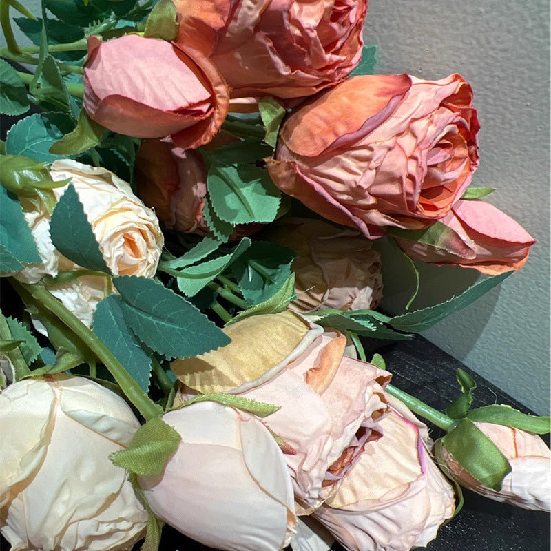 Valentine’s Day Faux Rose Bouquet Silk Flowers Home Decor