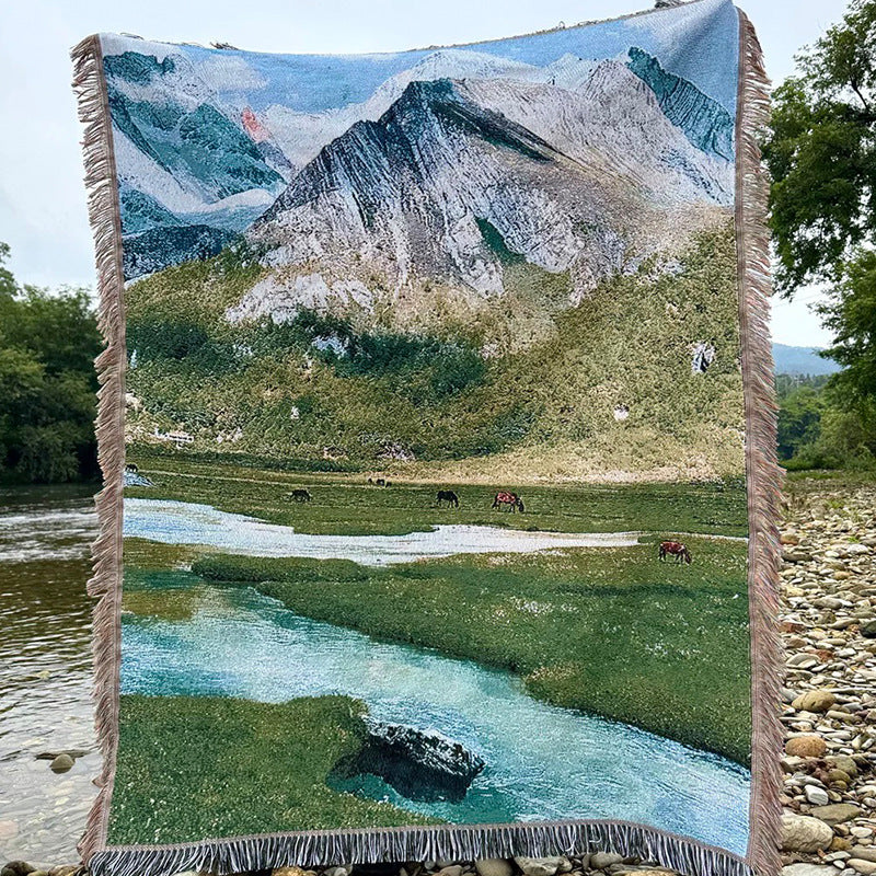 Woven Throw Blanket Tapestry Couch Throw Home Decor