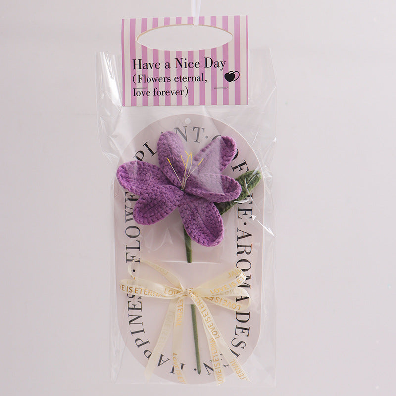 Handmade Blooming Tulip Crochet Flower Decorative Gift