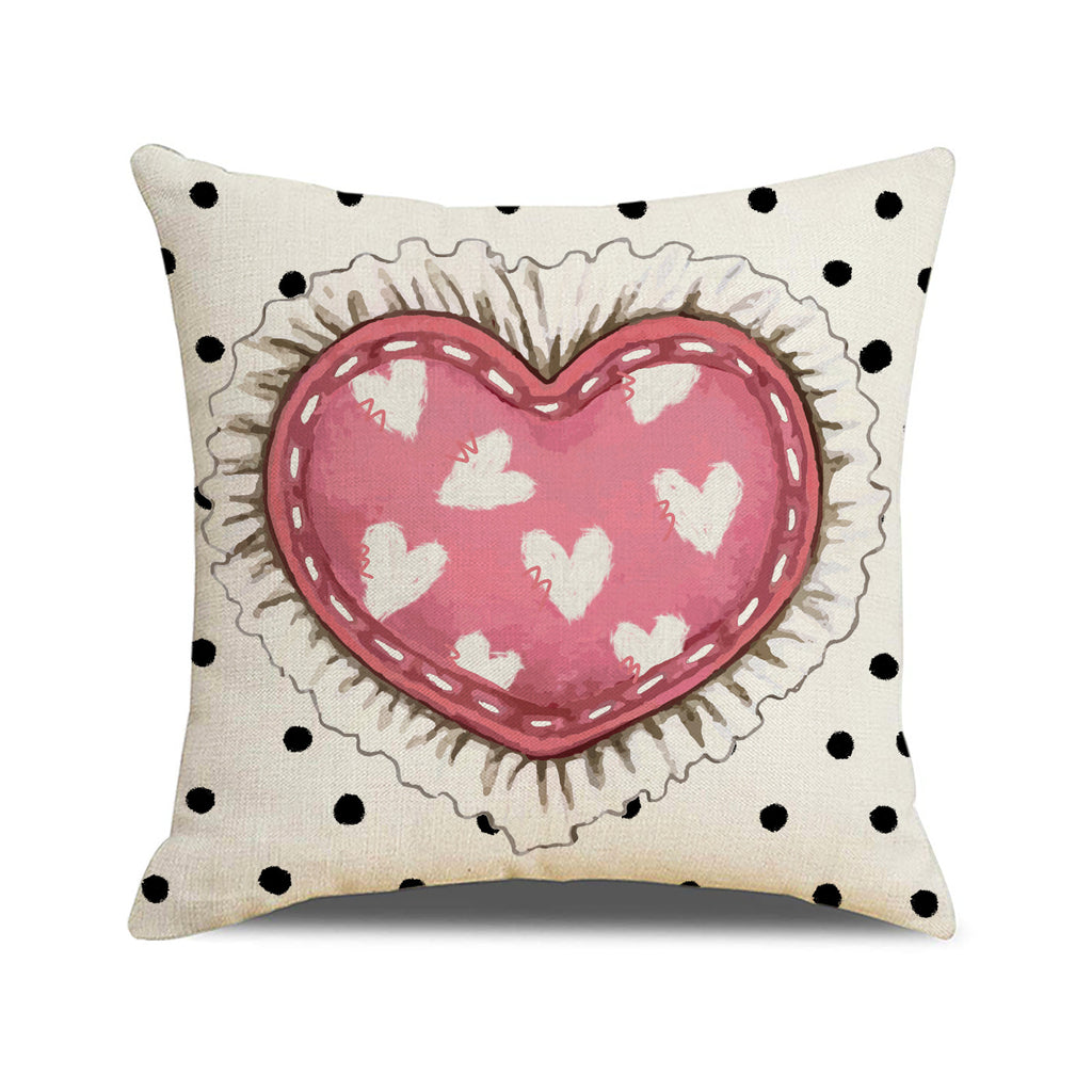 Valentine Heart Love Print Pillow Covers for Romantic Decor