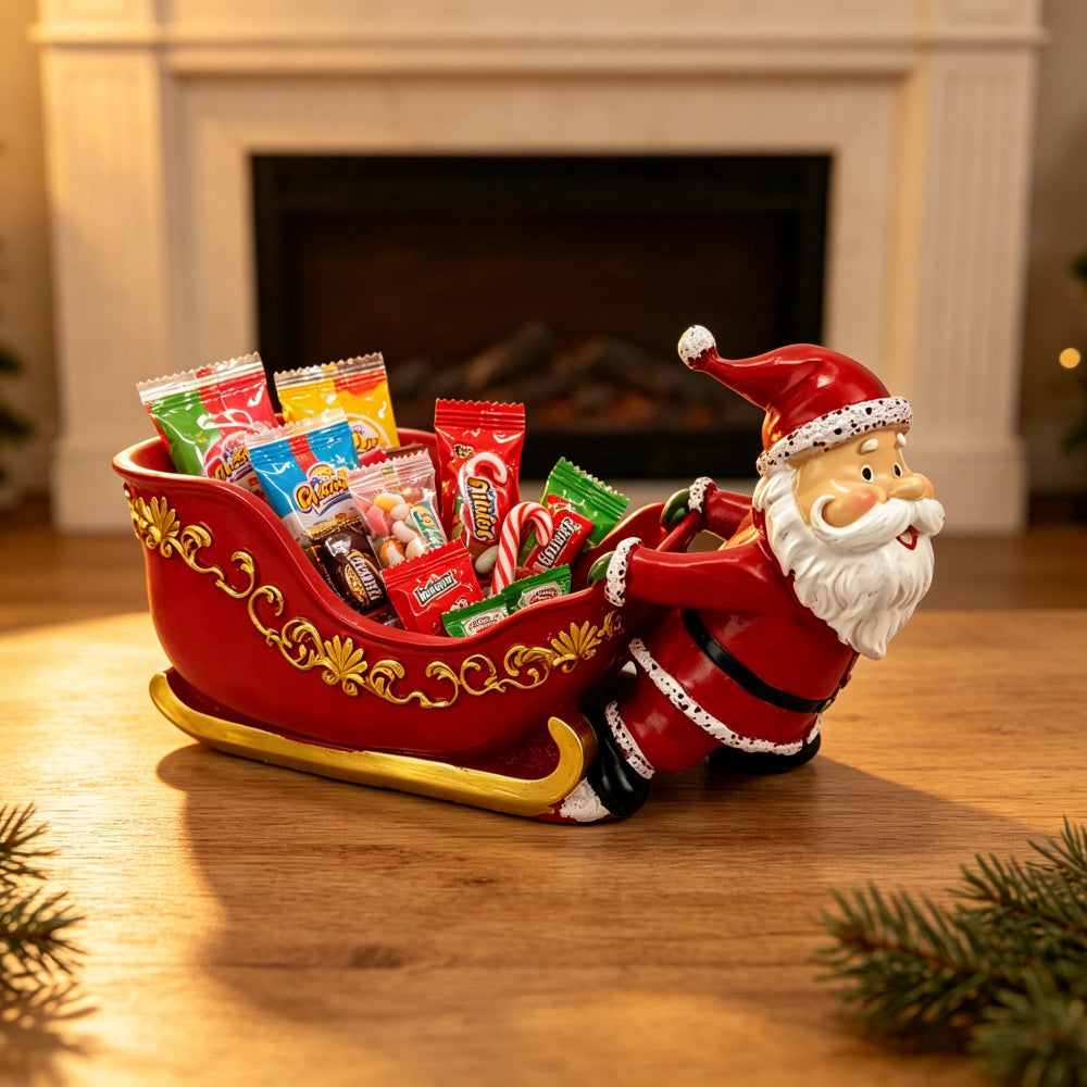 Resin Santa Claus Candy Storage Tray Christmas Tabletop Decor