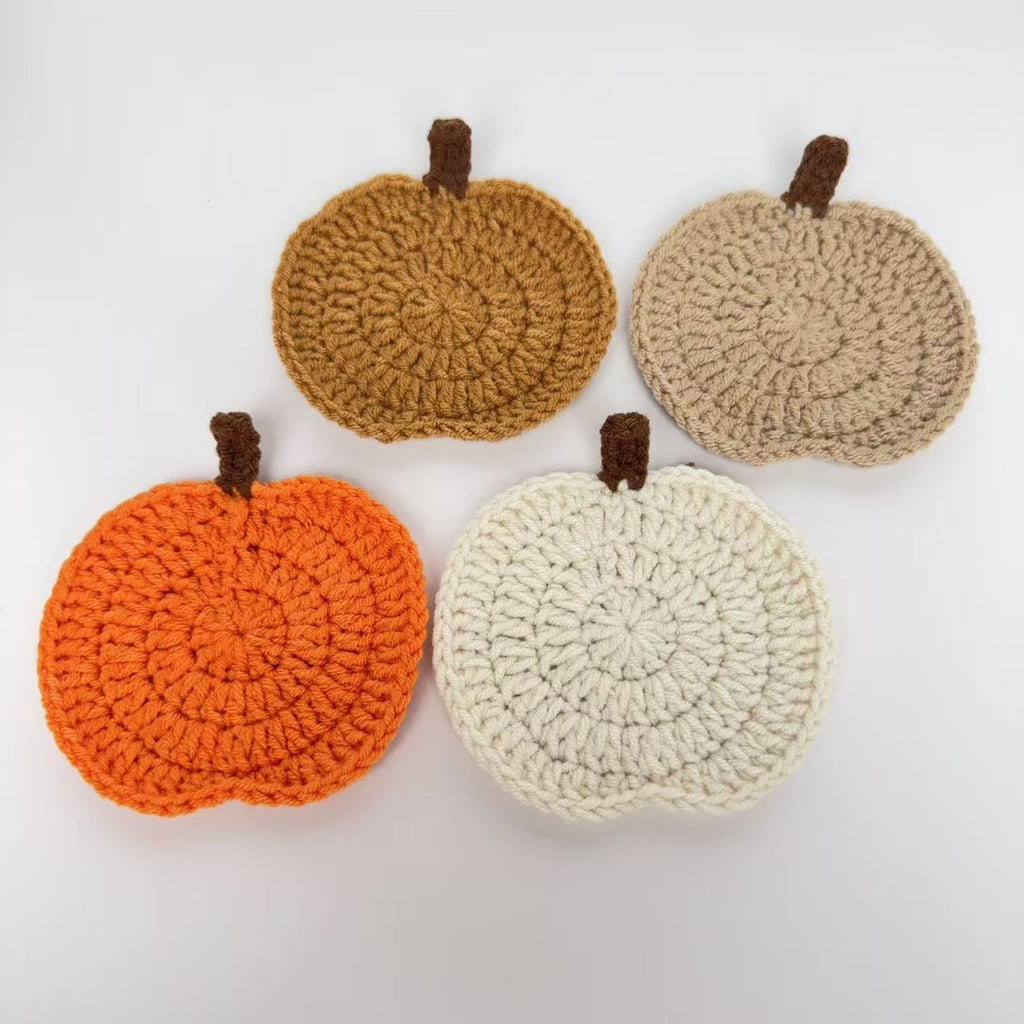 Pumpkin Crochet Coaster Fall Farmhouse Cup Mat
