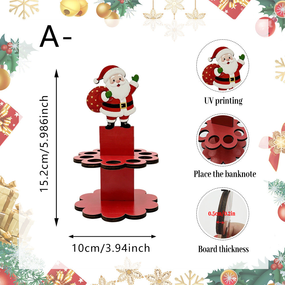 Wooden Christmas Snowman Santa Tabletop Decoration Holiday Decor