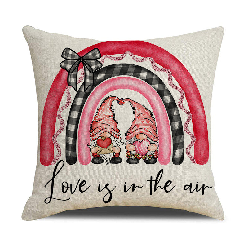 Valentine Gnome Heart Throw Pillow Covers Rustic Home Decor