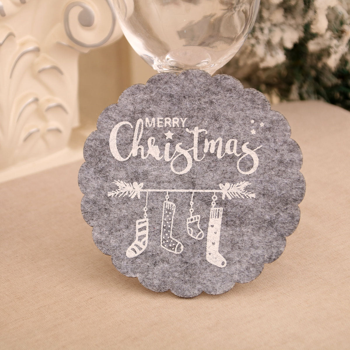 Christmas Felt Coaster Holiday Table Decor