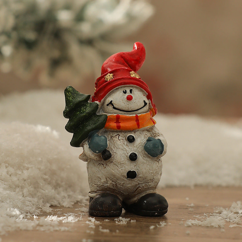 Resin Santa Snowman Christmas Tabletop Figurine Decor