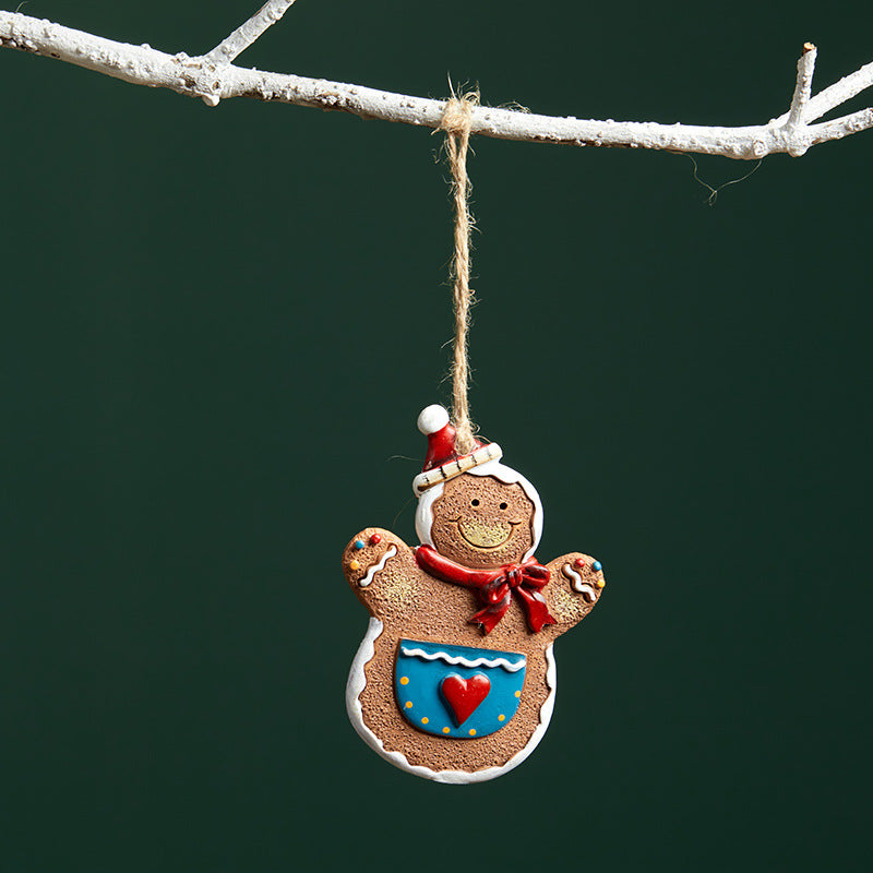 Resin Gingerbread Christmas Ornament Holiday Tree Hanging Decor