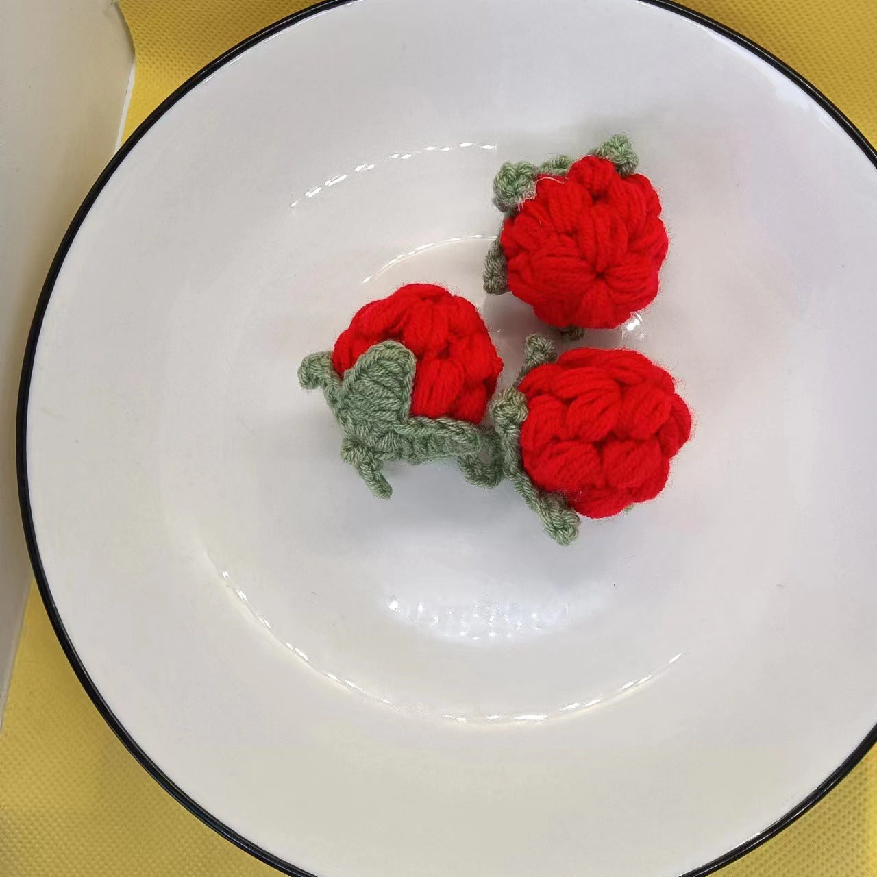 Valentine’s Day Crochet Strawberry Keychain Cute Gift