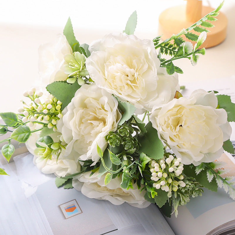 Valentine’s Day Camellia Faux Floral Bouquet for Home Decor