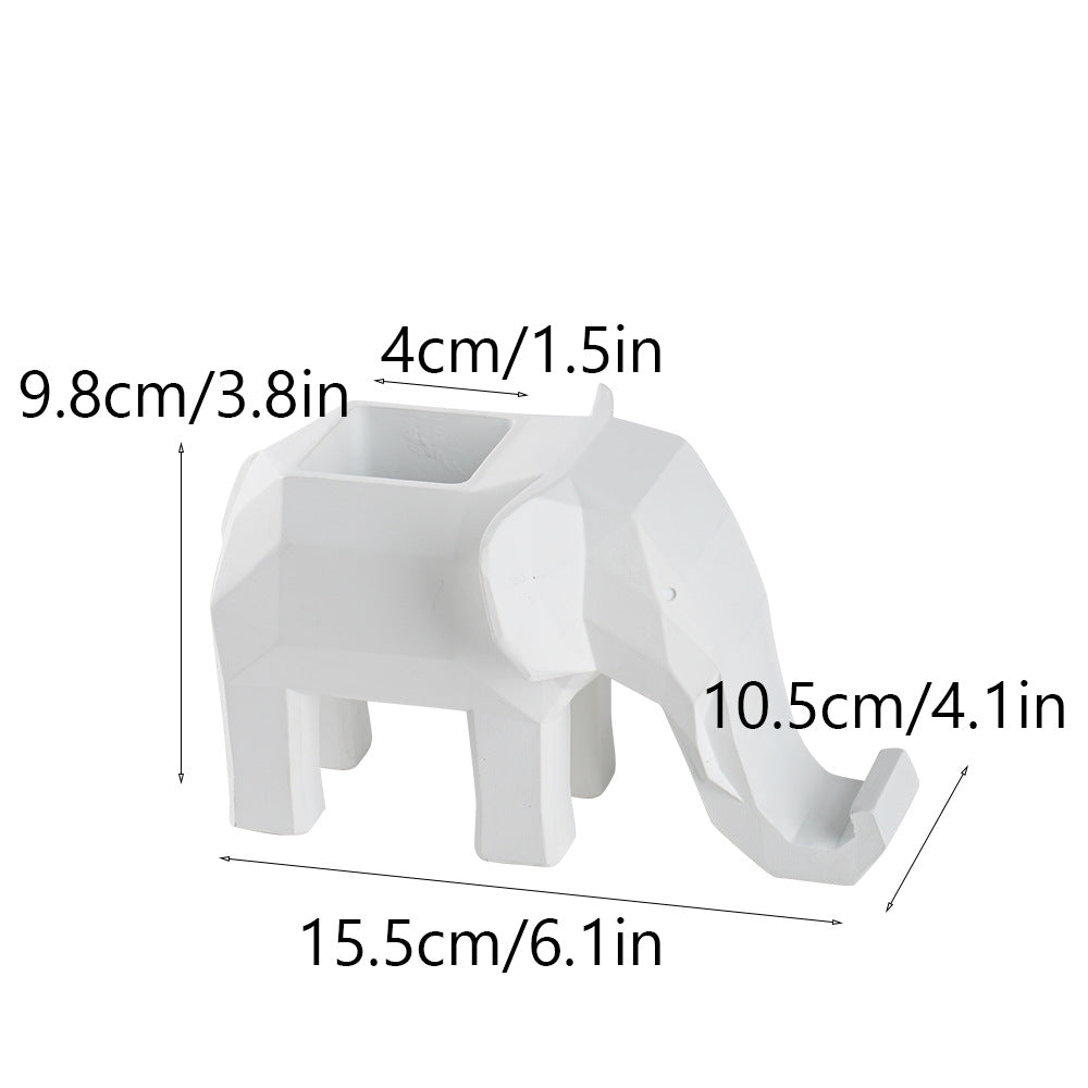 Geometric Elephant Pen Holder and Phone Stand Home Decor