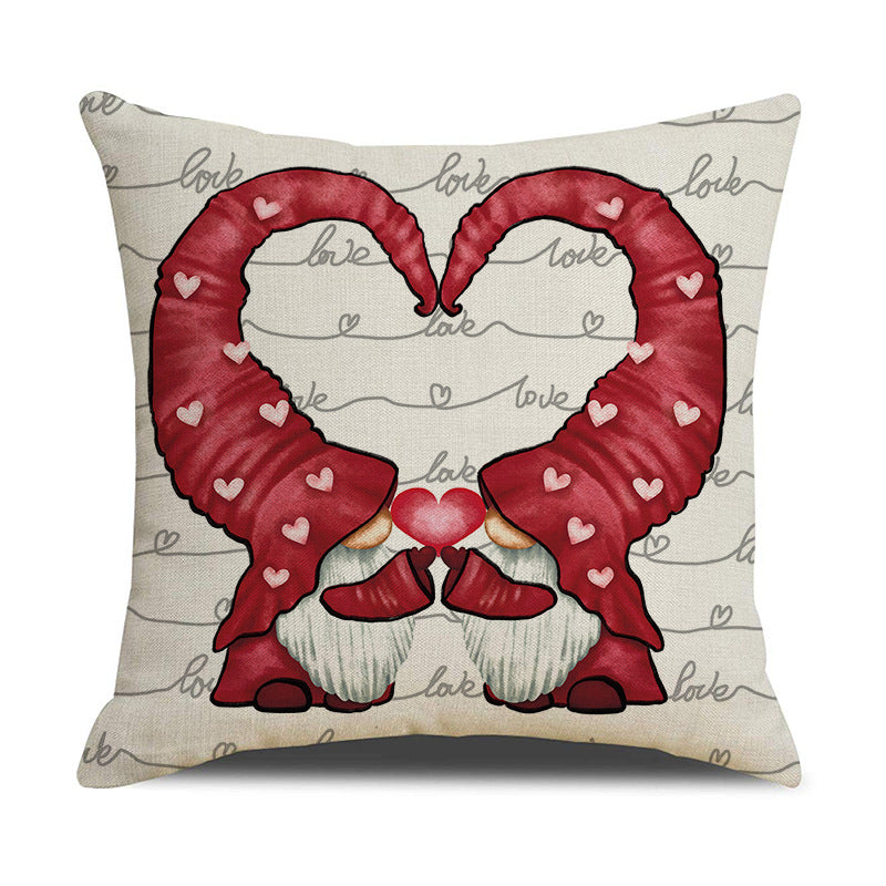 Valentine Heart Floral Linen Pillow Covers Romantic Home