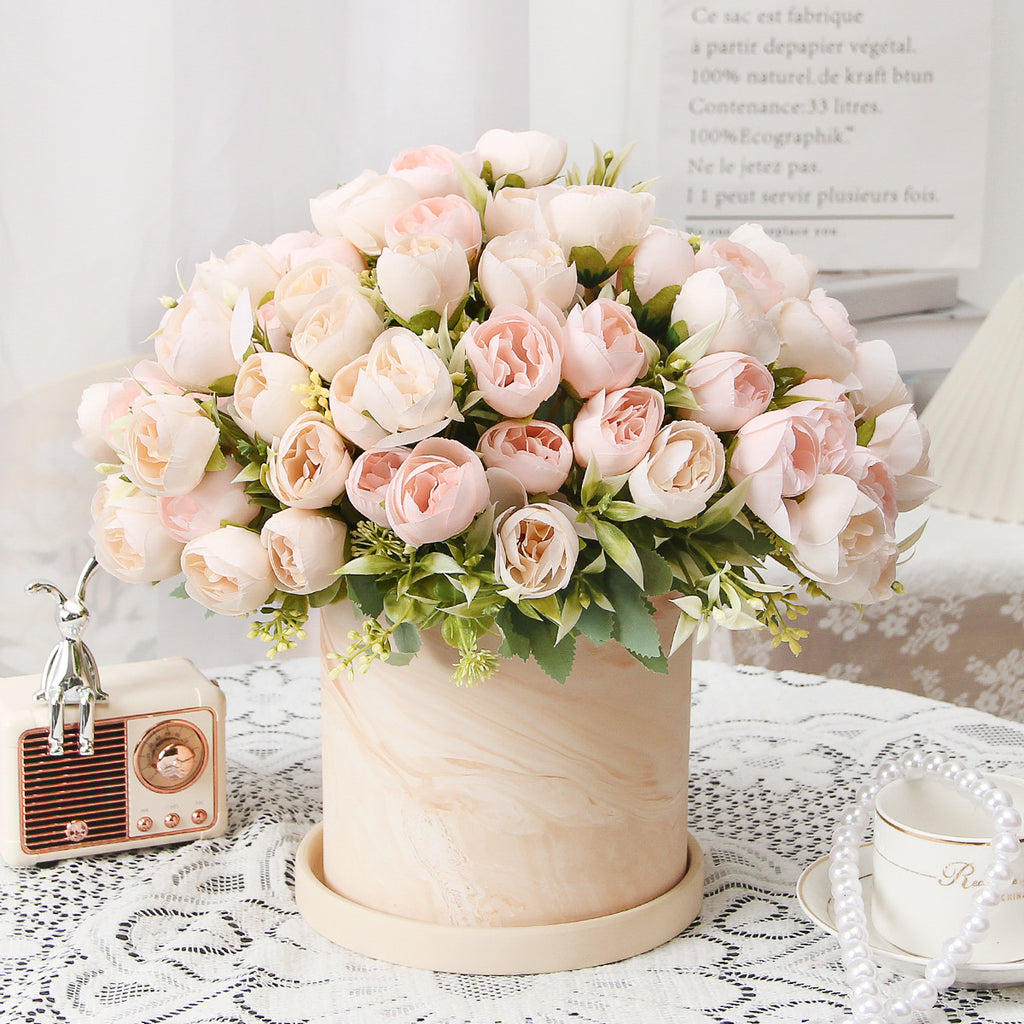Valentine’s Day Peony Rose Faux Floral Bouquet Home Decor