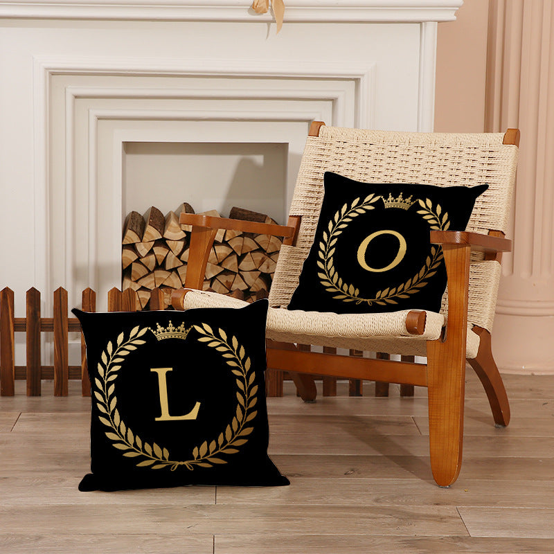 Valentine Home Decor Black Gold LOVE Letter Pillow Cover