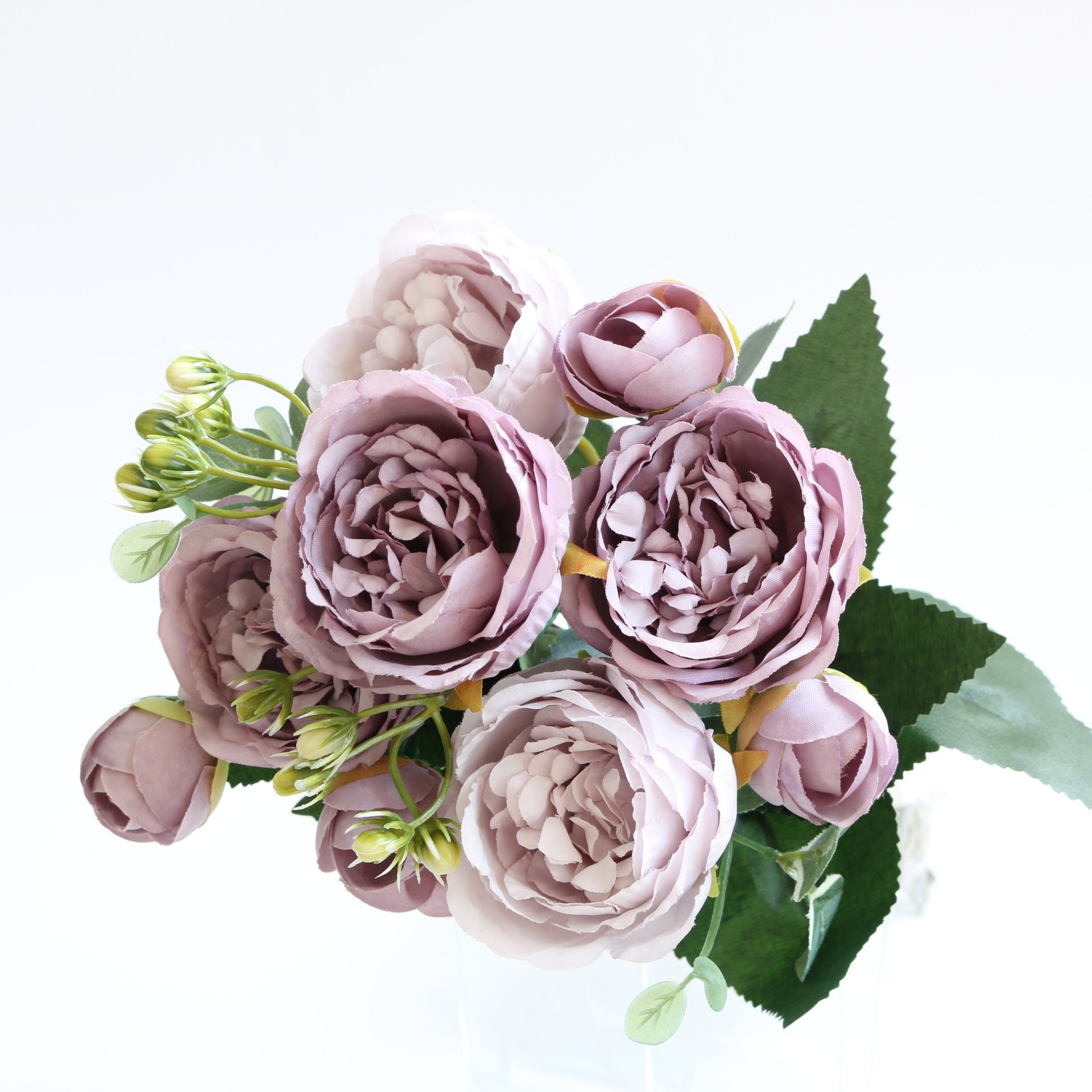 Valentine Faux Rose Peony Bouquet 5 Stems 9 Heads Home Decor
