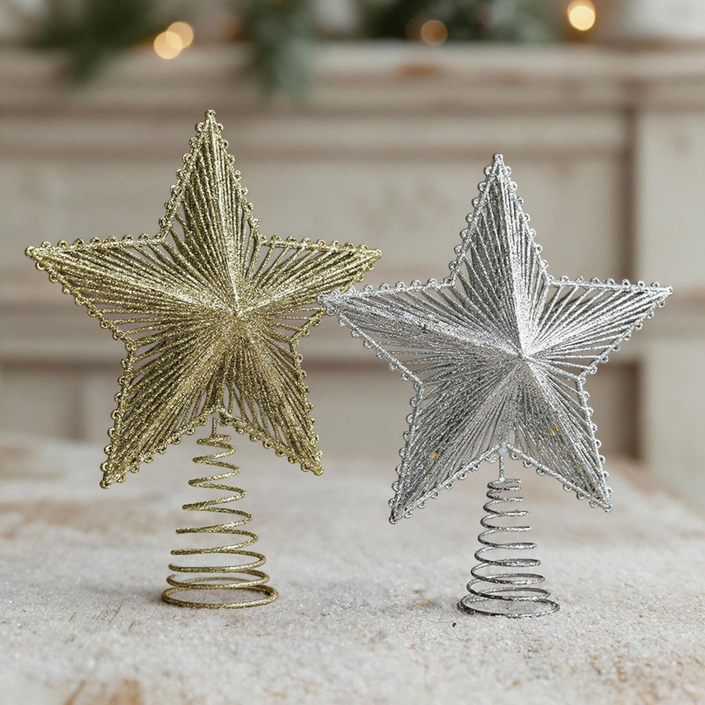 Metal Glitter Star Christmas Tree Topper Decoration