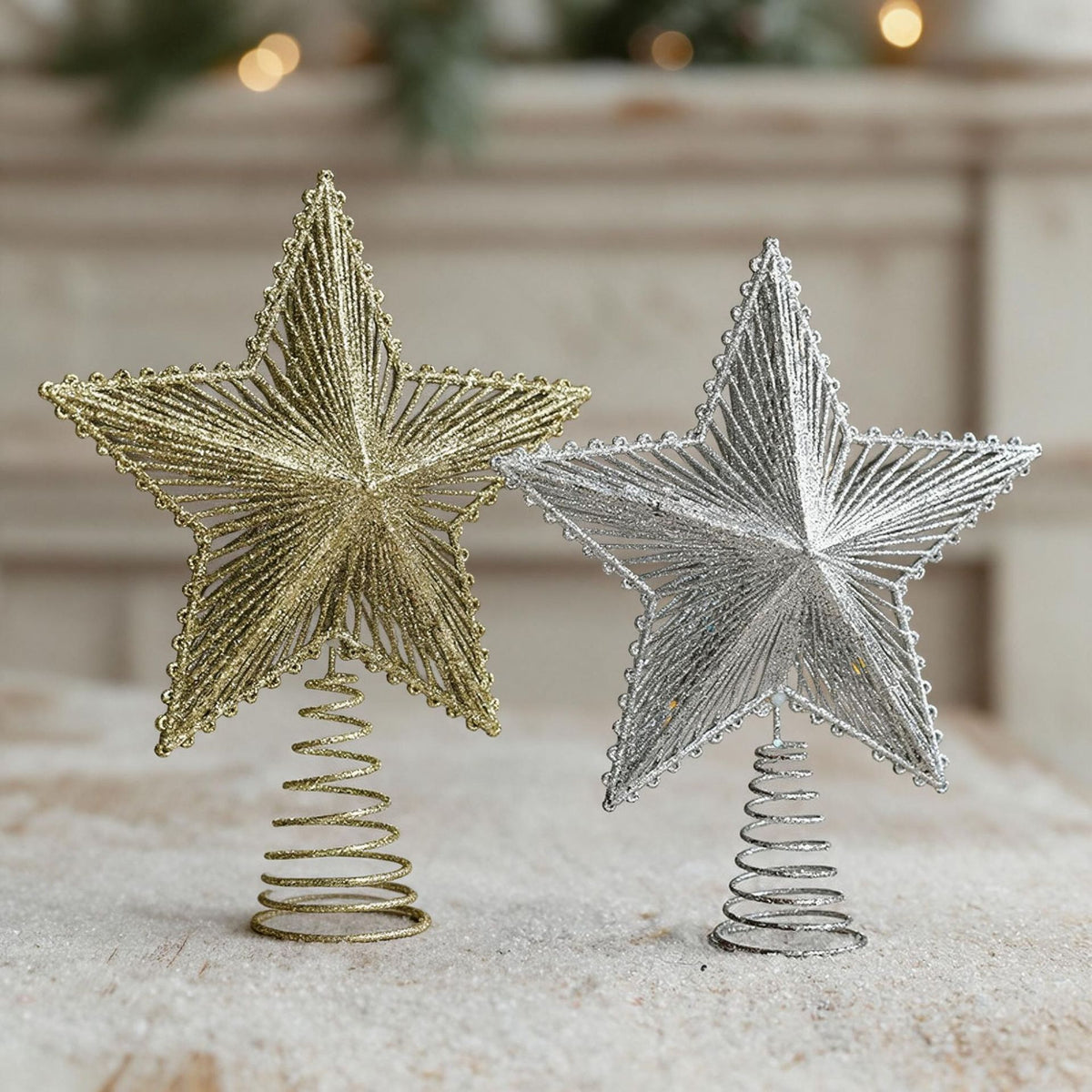 Metal Glitter Star Christmas Tree Topper Decoration