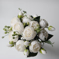 Valentine 5-Head Faux Peony Rose Floral Bouquet Decor