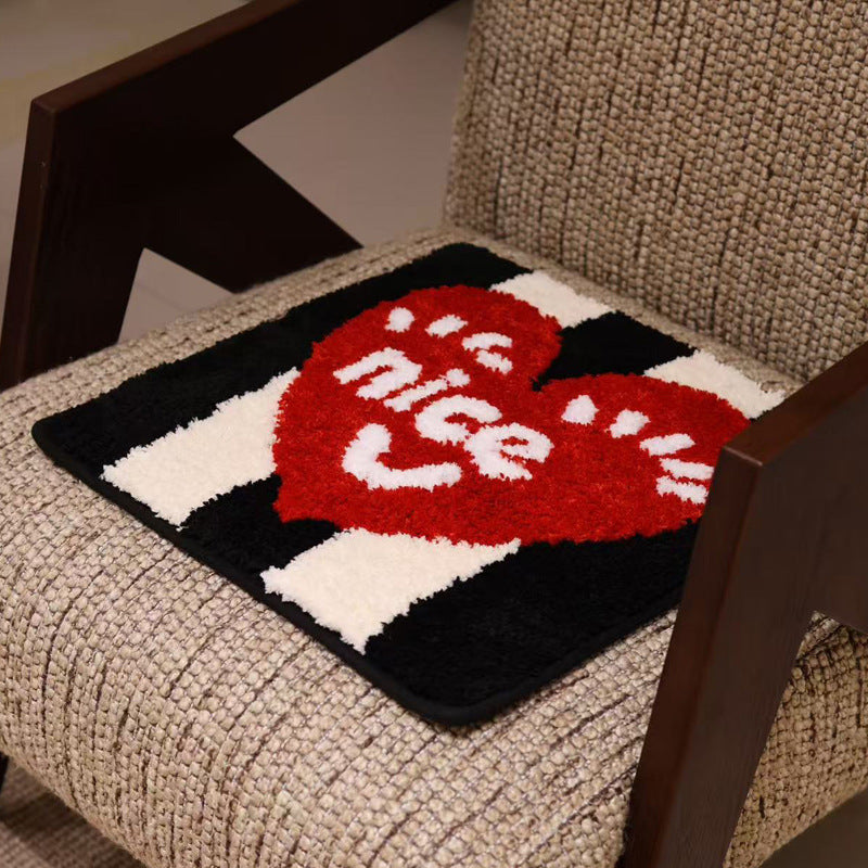 Heart Tufted Seat Cushion Valentine Decor Soft Chair Pad