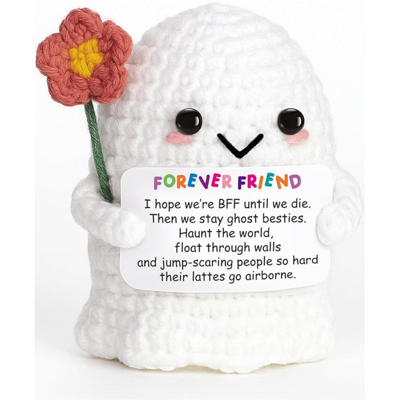 Handmade Crochet Ghost Plush Doll Halloween Gift Decor