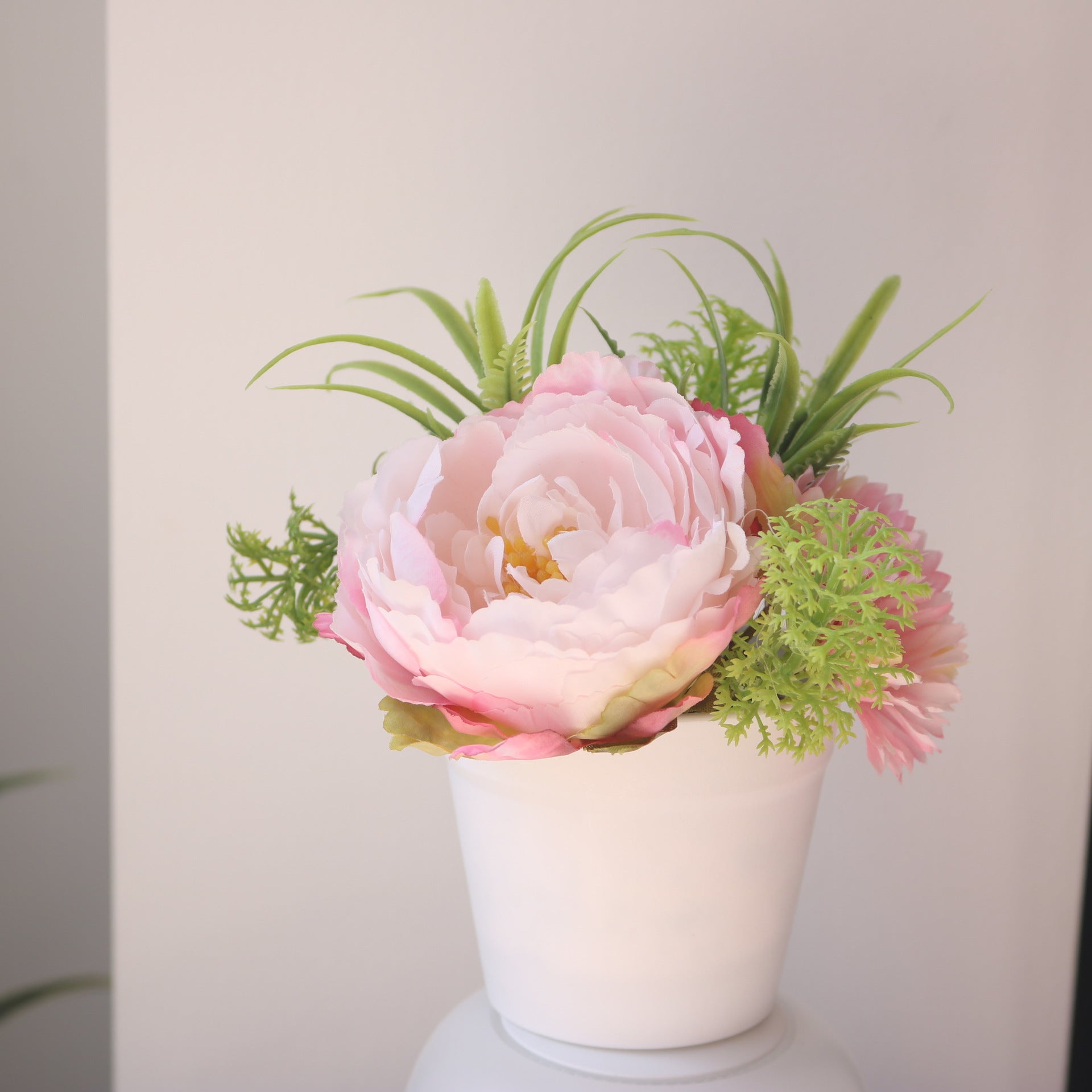 Valentine Faux Peony Daisy Potted Plant Ins Home Decor