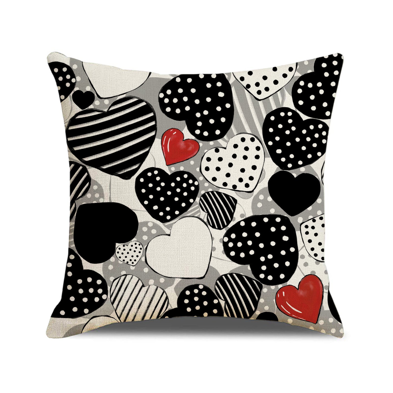 Valentine Red Heart Pillow Covers Set Modern Cozy Home Decor