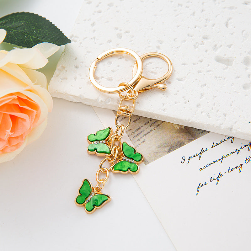 Butterfly Keychain Set Crystal Bag Charm Accessory