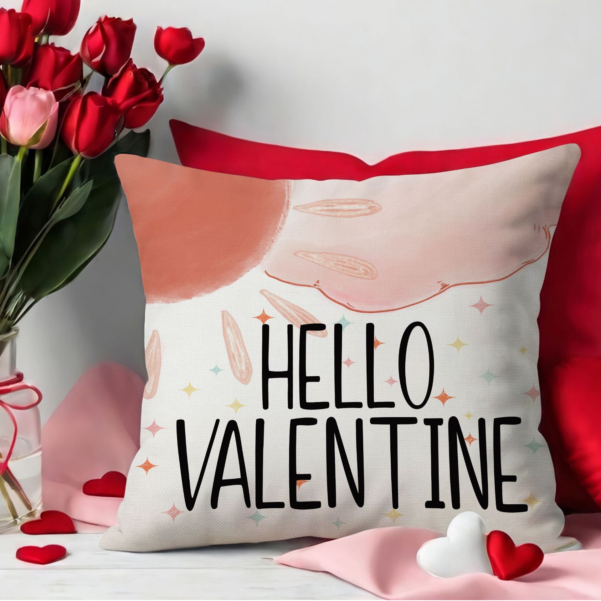 Valentine Pink Heart Throw Pillow Covers Cute Nordic Decor